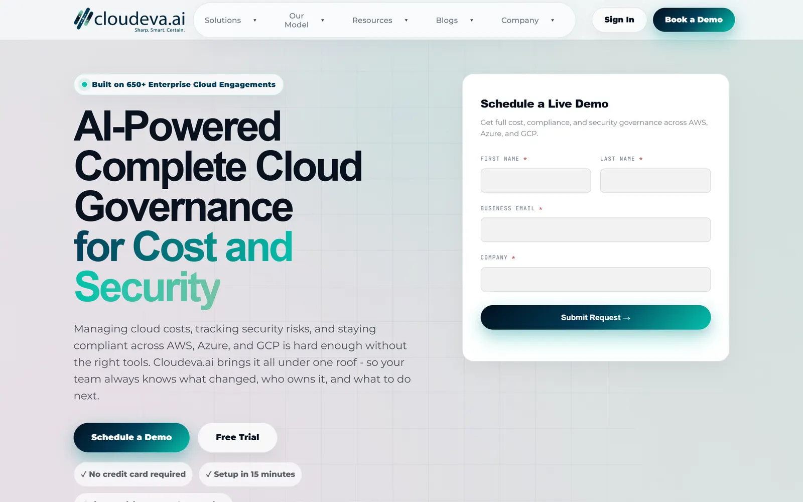 The CloudEVA website